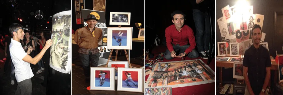 Oscar Romp with Art Collage Oscar Romp with his art